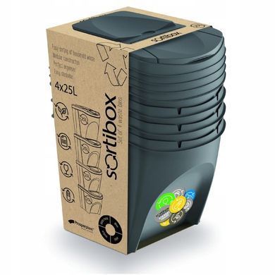 Набір контейнерів для сортування сміття Keden Sortibox 4х25 л Prosperplast
