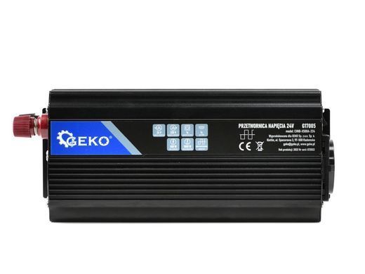 Інвертор перетворювач напруги 24 В/230 В 500/1000 Вт Geko G17005