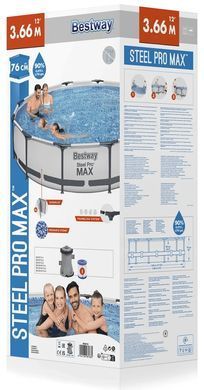 Круглий басейн на каркасі Steel Pro Max Bestway 56416