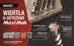 MAKITA СВЕРЛО SDS MAX 30x 400x 540mm MAXI MAK 6-РЕЖУЩЕЕ