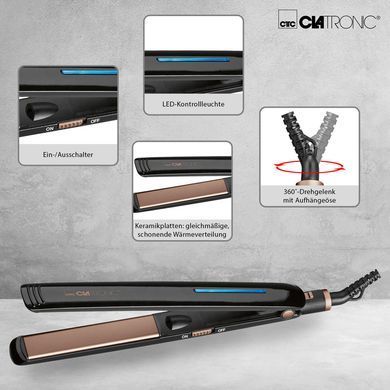 Випрямляч для волосся Clatronic HC 3660 чорний/мідь