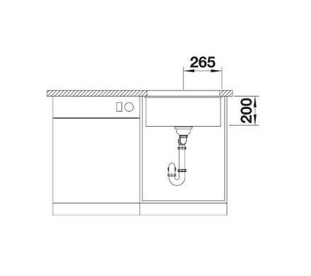 Кухонная мойка Blanco ETAGON 500-U 522228 серый - гранит, подвесная