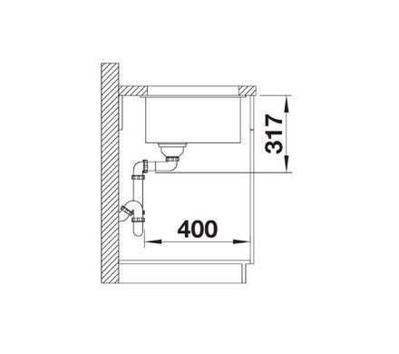 Кухонная мойка Blanco ETAGON 500-U 522228 серый - гранит, подвесная