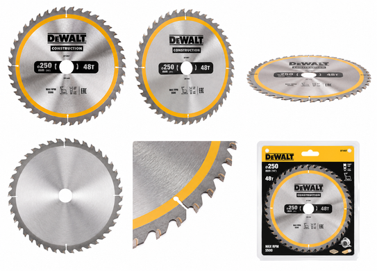 Пильний диск 250х30 мм CONSTRUCTION по дереву 48 ATB DeWALT DT1957-QZ