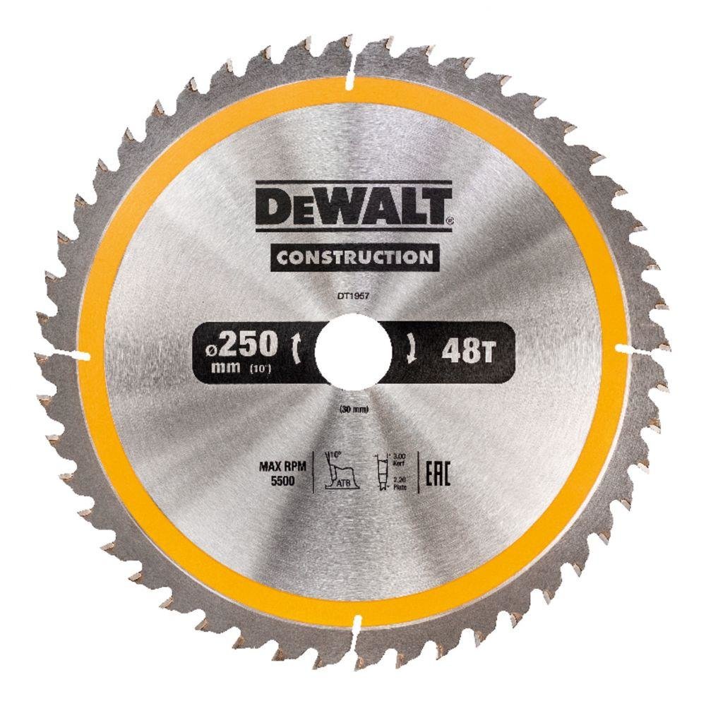 Пильный диск по дереву 250x30 мм 48 зубьев CONSTRUCTION DeWALT DT1957-QZ