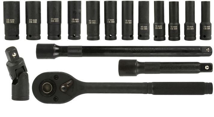 Набір торцевих ключів 1/2" 17 шт. шестигранник BJC /10-24мм/ Mar-Pol M58232