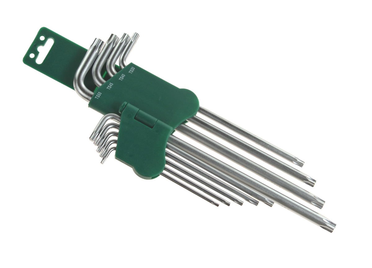 Ключ Torx типа L Jonnesway, набор 9 шт. TS10–TS50