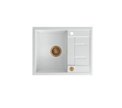 Кухонна мийка Quadron HB8210U1-C1 MORGAN 116 білий металік, мідь-граніт, вбудовується в стільницю, сушарка