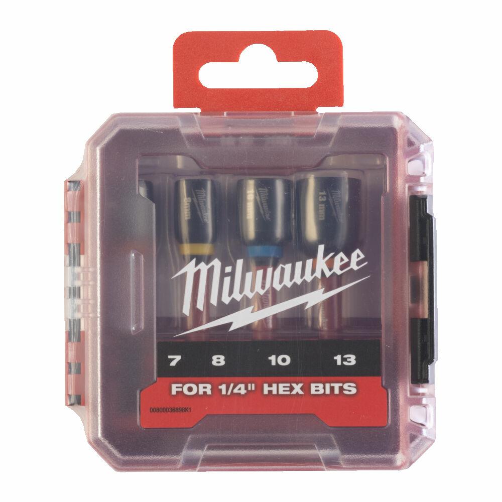 Насадка-головка Milwaukee 7, 8, 10, 13 мм, 65 мм с магнитом, набор