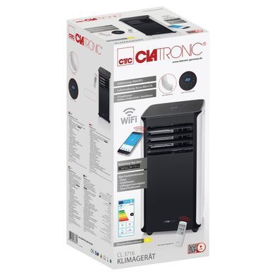 Портативний кондиціонер Wi-Fi Clatronic CL 3716 Voice Control чорний