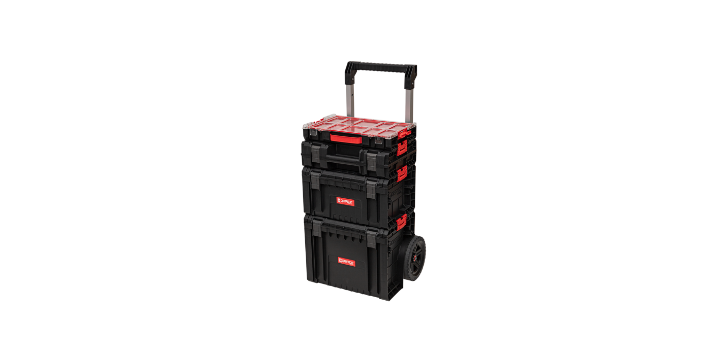 Набор QBRICK SYSTEM PRO SET 3 2.0 PLUS: мобильная тележка, ящик, кейс и органайзер 100