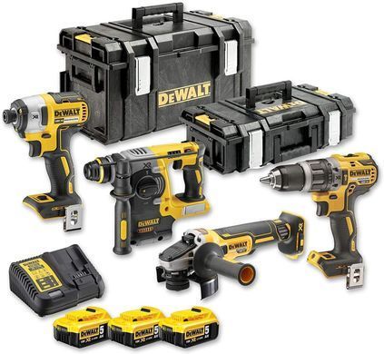 DEWALT КОМБО НАБІР 18V DCK422P3 (DCG405, DCH273, DCD796, DCF887) 3x5,0Ah 2xTSTAK