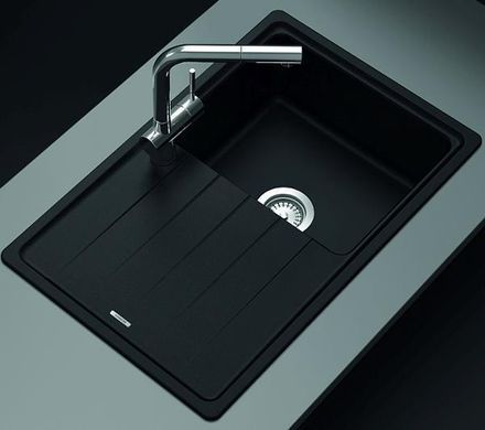 Кухонна мийка Schock Element D-100S онікс - граніт, вбудовується в стільницю, крило для сушіння