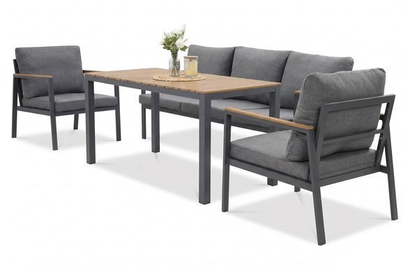 Комплект мебели садовый EDISON DINING стол диван кресла для террасы и балкона Bj&oslash;rkka