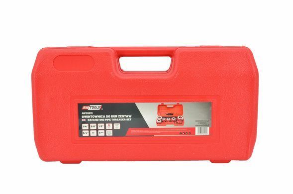 AWTOOLS РІЗЬБОНАРІЗУВАЧ ДЛЯ ТРУБ 6шт.1/4", 3/8",1/2", 3/4", 1", 1-1/4" НАБІР ВАЛІЗА