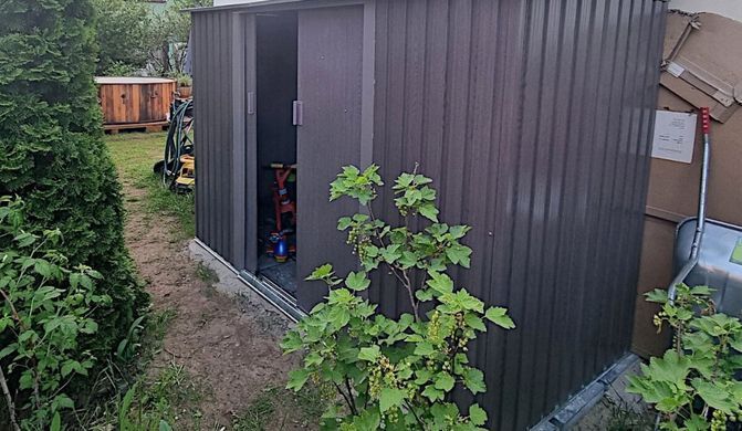 Сарай металевий збірний 261x241 см Hardmaister Oregon Теплий сірий