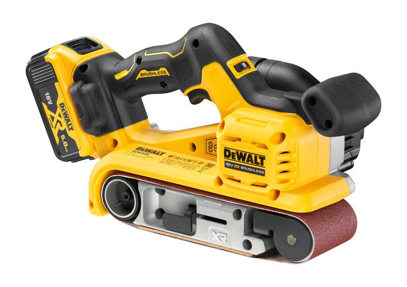 Ленточная шлифмашина DeWalt 18V DCW220P2, 75×533 мм, 2 аккумулятора 5,0Ah