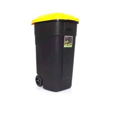 Місткий контейнер для сміття Curver 110L чорний-жовтий
