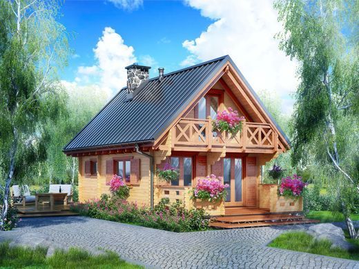 Коттедж для отдыха 80 м&sup2; ALIAS, 2 этажа с балконом Nordenwood
