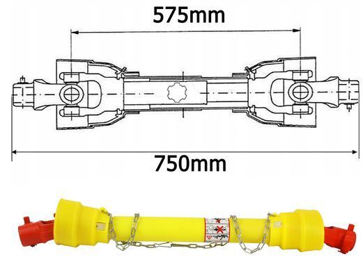 Карданний вал "лимон" для сільгосптехніки 75см Mar-Pol M85195