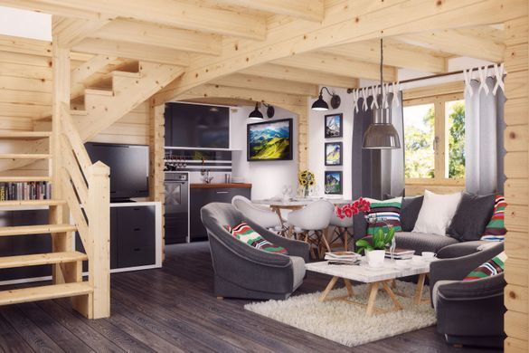 Коттедж для отдыха 80 м&sup2; ALIAS, 2 этажа с балконом Nordenwood