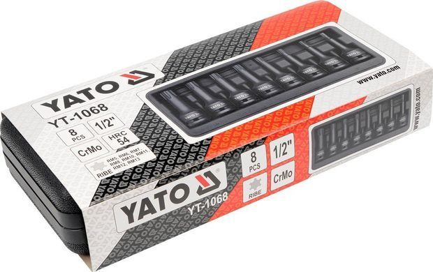 Набір ударних торцевих насадок 1/2'' RIBE Yato YT-1068