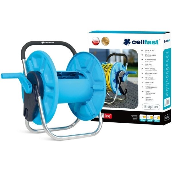 Котушка для шланга Cellfast ALUPLUS 45 м, 1/2 дюйма, алюмінієва