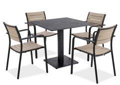 Комплект мебели для террасы и сада RIVIO VENA 80 черно-бежевый HPL MILO Bj&oslash;rkka