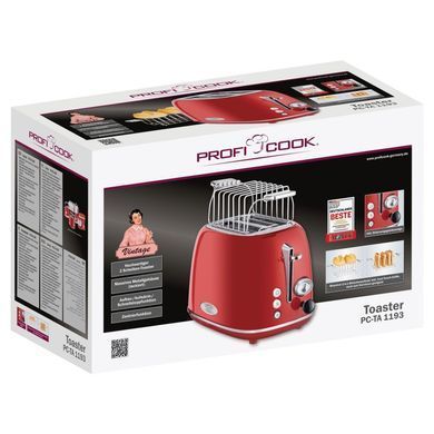 Тостер Wide-Slot 815 Вт ProfiCook PC-TA 1193 красный