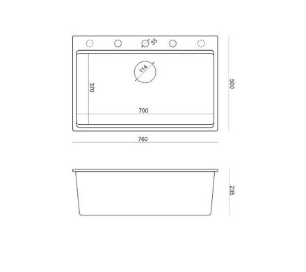 Кухонная мойка Quadron HQM7650U7_BS Marc Workstation черный матовый/сталь