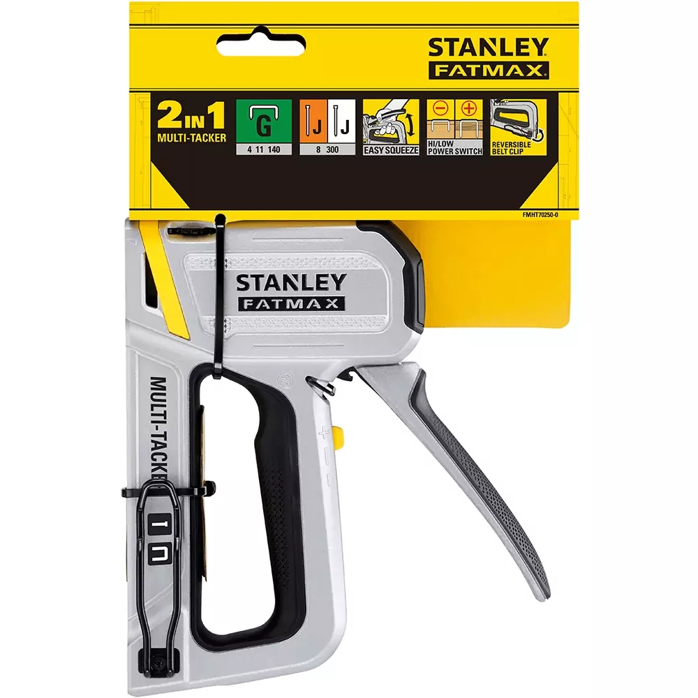 Степлер Stanley FatMax 2в1 для больших нагрузок, скобы G и штифты J
