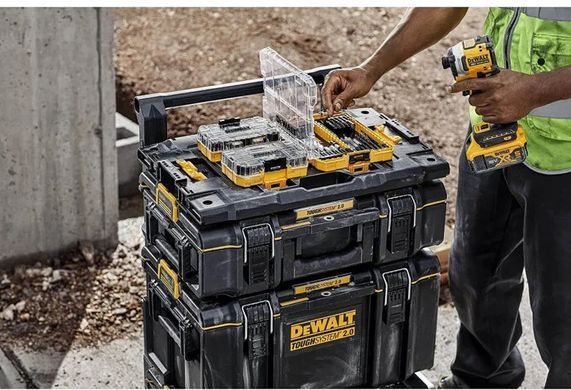 Набір з 2 коробок DeWalt ToughSystem і TSTAK + з'єднувальний адаптер