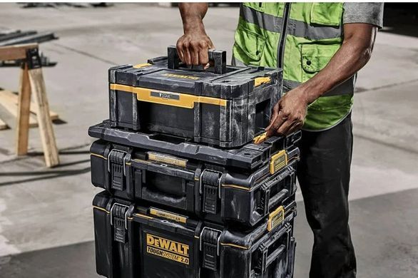 Набір з 2 коробок DeWalt ToughSystem і TSTAK + з'єднувальний адаптер