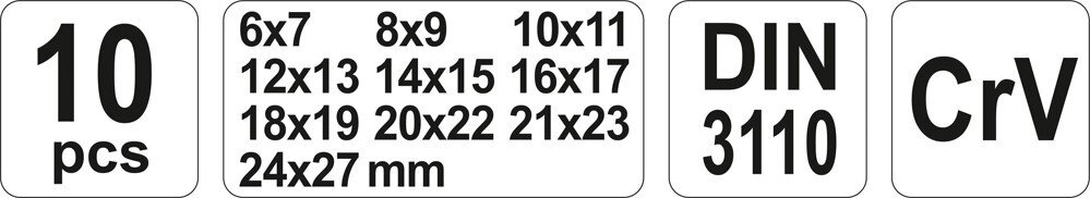 Набор рожковых ключей YATO YT-0380 6-27 мм