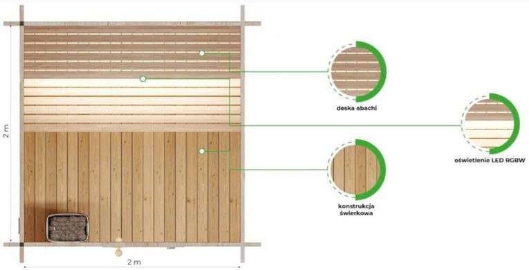 Сауна для саду Smart 240x240x240 см Focus Garden