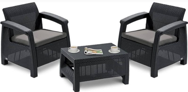 Садові меблі для тераси будинку графіт Corfu Set Keter
