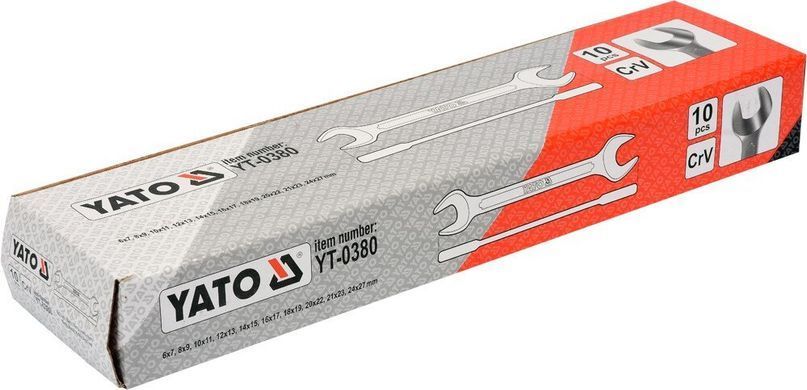 Набір професійних ріжкових ключів Yato YT-0380 6-27мм