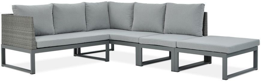 Садовий кутовий диван зі столиком для відпочинку Focus Garden Davos Grey