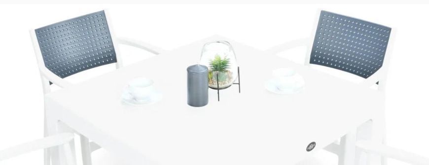 Стол и стулья для сада White/Anthracite Seginus Novussi