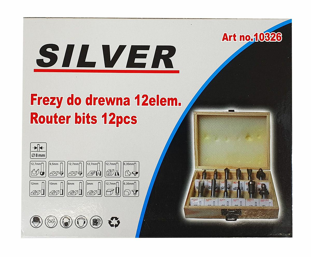 Фрезы с подшипником SILVER фасонные, набор 12 шт. (12CZ.)