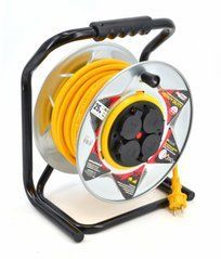 AWTOOLS ПОДОВЖУВАЧ БАРАБАН МЕТАЛ 40м 3x1,5мм...ЖОВТИЙ HEAVY DUTY 16A / 3680W / IP44