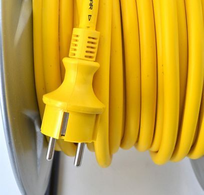 AWTOOLS ПОДОВЖУВАЧ БАРАБАН МЕТАЛ 40м 3x1,5мм...ЖОВТИЙ HEAVY DUTY 16A / 3680W / IP44