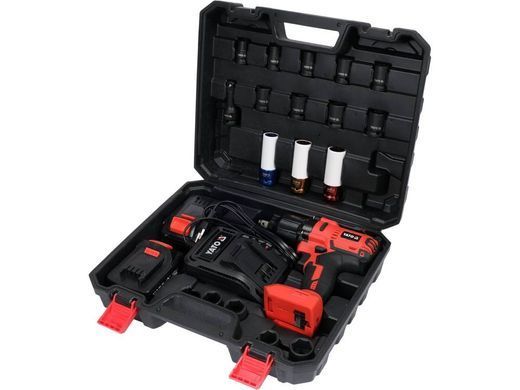 YATO КЛЮЧ УДАРНЫЙ 18V LI-ION 1/2" 2x3,0Ah КОМПЛЕКТ 21эл.