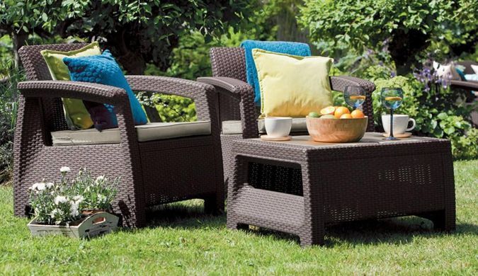 Вуличні меблі для саду коричневий Corfu Set Keter