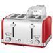 Тостер 4 скибочки вінтаж 1630 Вт ProfiCook PC-TA 1194 червоний