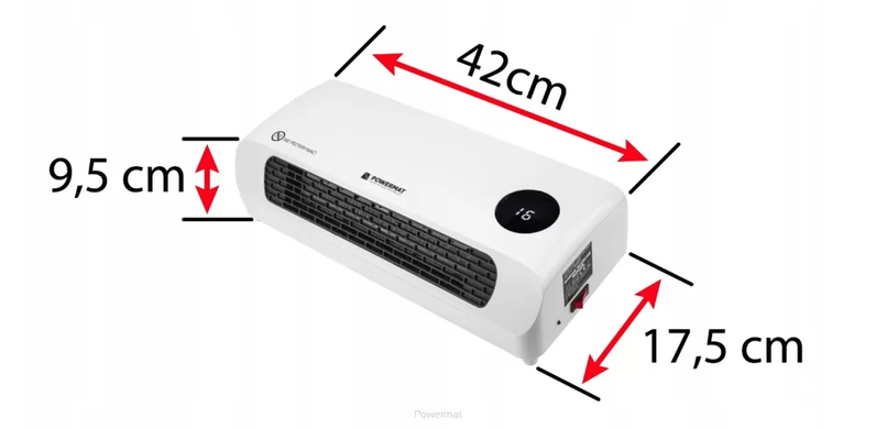 Теплова завіса керамічна Powermat 2000 Вт з таймером та&nbsp;пультом,&nbsp;біла&nbsp;PM-GC-3000DL