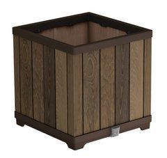 Кашпо декоративное квадратное Deco Square Walnut с автополивом Keter