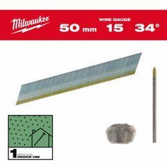 Milwaukee Штифти оздоблювальні 15G, голівка типу D 50мм гальванізовані до M18 CN15GA /2500шт.