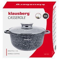 Гарнір з кришкою Klausberg мармур 22 см 3,3 л алюмінієвий сірий