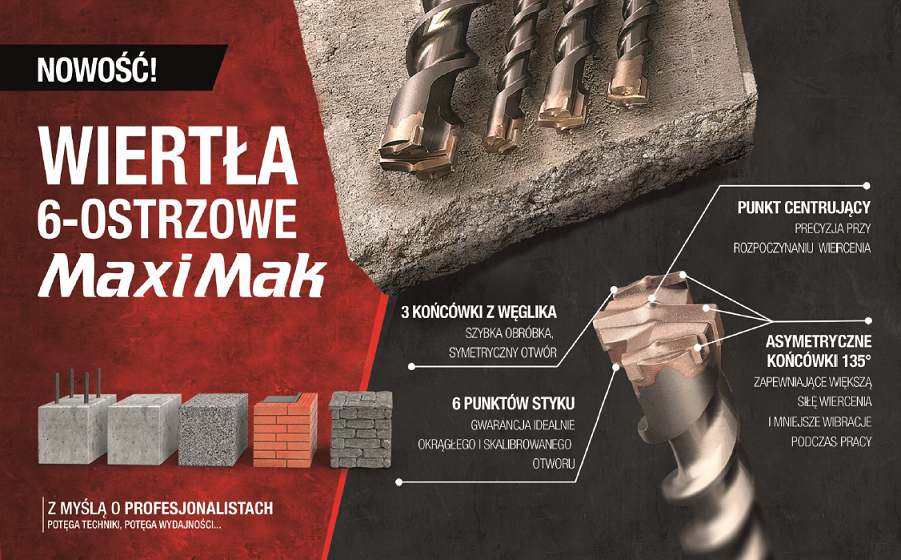 Бур SDS-MAX 38x550x690 мм Makita Maxi Mak, 6-резцовый, с твёрдым сплавом